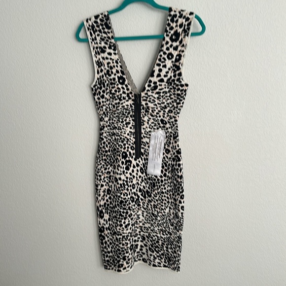 New! BCBG MAXAZRIA leopard bandage dress S - Picture 7 of 13
